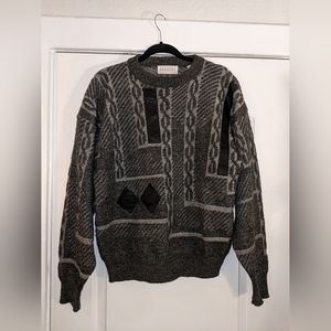 Brandini Grey Wool & Leather Sweater